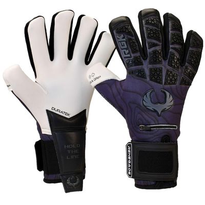 Renegade GK Limited Edition Rogue Archer Goalie Gloves with Finger Protection | 4mm Giga Grip | Black Soccer Goalkeeper Gloves (Size 11, Adult, Neg. Cut, Level 4+)