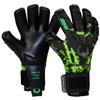 Renegade GK Limited Edition Rogue Venom Goalie Gloves with Fingersaves | 4mm Giga Grip | Black & Green Soccer Goalkeeper Gloves (Size 6, Youth, Kids, Neg. Cut, Level 4+) view 1