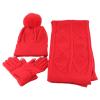Winter Hat Scarf Gloves Ear Warmer Warm Knit Hat Screen Gloves Set Winter Gifts Neck Scarves for Hat Gloves Red view 1