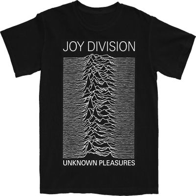 2Bhip Joy Division Unknown Pleasures Album Cover Men's Short Sleeve T-Shirt Punk Rock Vintage Style Graphic Tees - Black, X-Large