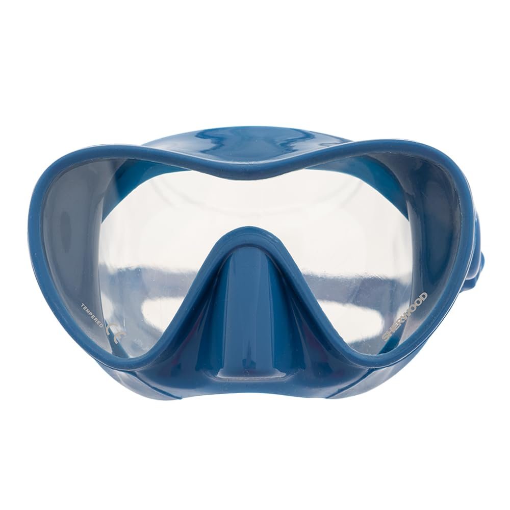 Sherwood Scuba Ceto Adult Scuba Diving mask with Single Tempered Lens: Solid Steel Blue Color