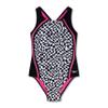 Speedo Girl's Swimsuit One Piece Thick Strap Racer Back Printed view 1