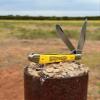 Moore Maker Inc. - 5202WM - Windmill Two Blade Trapper - 4 1/8" Closed - Yellow Bone Handle view 3