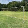 Pass Official Size 24X8X5 Ft. Steel Soccer Goal. Heavy Duty with Two NETS. Regulation Size. Professional Portable Practice Training Aid. 2" Diameter Frame. One Year Warranty. (2 NETS+One Goal). view 1