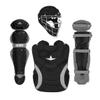 All Star Heiress Fastpitch Softball Catching Kit Ages 7 to 16  Includes Helmet, Chest Protector & Leg Guards  Lightweight, Durable Baseball Protective Set, Meets NOCSAE (Black, Large)