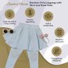 Zenulove Viscose Girls' Leggings with Skirt and Knee Pads, Toddler Leggings 2t - 5t (US, Age 2 Years, Gray) view 2