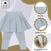 Zenulove Viscose Girls' Leggings with Skirt and Knee Pads, Toddler Leggings 2t - 5t (US, Age 2 Years, Gray) view 3