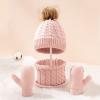 Winter Kids Hat Scarf Glove Set Knit Fleece Lined Neck Warmer Mittens for Toddler Boys Girls Scarf Gloves (C, One Size) view 2