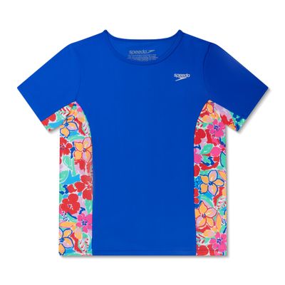 Speedo Girl's Uv Swim Shirt Short Sleeve Printed Rashguard