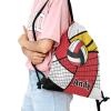 CUXWEOT Volleyball Red Yellow Drawstring Backpack Bag Sports Waterproof Storage Bags for Gym Yoga Competition Traveling view 3