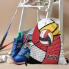 CUXWEOT Volleyball Red Yellow Drawstring Backpack Bag Sports Waterproof Storage Bags for Gym Yoga Competition Traveling view 4