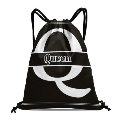 CUXWEOT Letter Q Drawstring Sackpack Gym Yoga Sport Backpack Bag Waterproof Storage Bags for Women Men