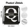 CUXWEOT Letter Q Drawstring Sackpack Gym Yoga Sport Backpack Bag Waterproof Storage Bags for Women Men view 2