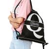 CUXWEOT Letter Q Drawstring Sackpack Gym Yoga Sport Backpack Bag Waterproof Storage Bags for Women Men view 3
