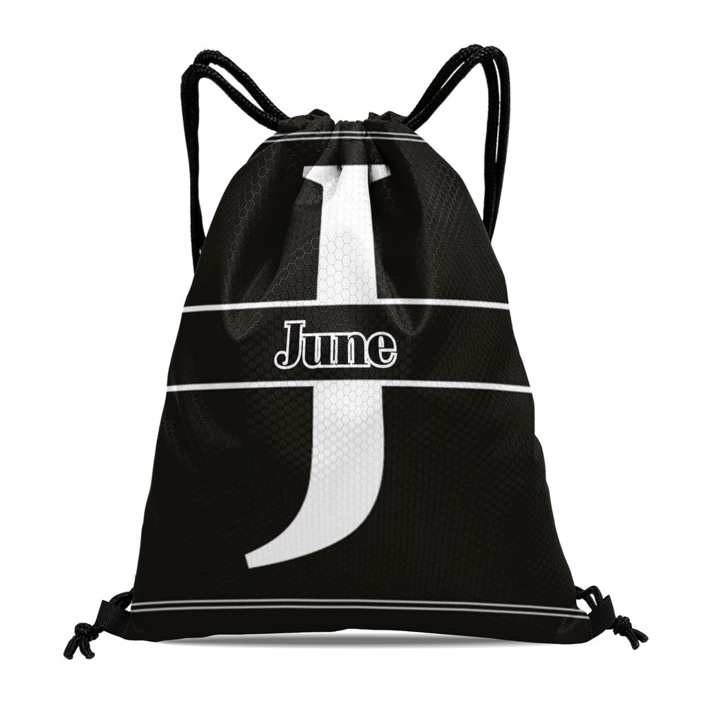 CUXWEOT Letter J Drawstring Sackpack Gym Yoga Sport Backpack Bag Waterproof Storage Bags for Women Men