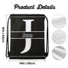 CUXWEOT Letter J Drawstring Sackpack Gym Yoga Sport Backpack Bag Waterproof Storage Bags for Women Men view 2