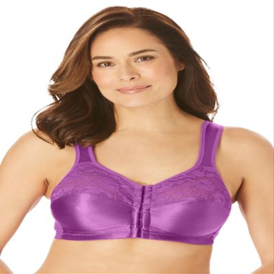 Comfort Choice Women's Plus Size Easy Enhancer Front-Close Wireless Bra - 40 G, Fresh Berry