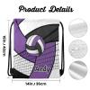 CUXWEOT Volleyball Purple Drawstring Sackpack Gym Yoga Sport Backpack Bag Waterproof Storage Bags for Women Men view 2