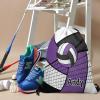 CUXWEOT Volleyball Purple Drawstring Sackpack Gym Yoga Sport Backpack Bag Waterproof Storage Bags for Women Men view 4