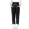 POLG Little Girls Boys Solid Snow Pants Thick Winter Warm Kids Pants Girl Activewear Clothes Snow Toddler (Black, 6-7 Years) view 1