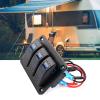 3 Gang Toggle Rocker Switch Panel with LED Light for RV Car Marine Boat - Waterproof Easy to Install - Suitable for 12V 24V Systems view 2