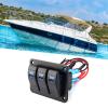 3 Gang Toggle Rocker Switch Panel with LED Light for RV Car Marine Boat - Waterproof Easy to Install - Suitable for 12V 24V Systems view 3