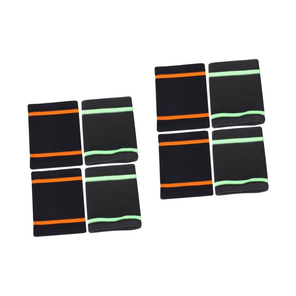 Sosoport 8pcs Elastic Sports Wristbands for Men and Women Breathable Sweat Absorbing Wrist Protectors for Basketball Weightlifting and Fitness Activities Stylish and Fluorescent Design