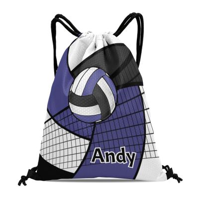 CUXWEOT Volleyball Lavender Drawstring Sackpack Gym Yoga Sport Backpack Bag Waterproof Storage Bags for Women Men