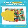 maamgic Boys Swim Trunks with Compression Liner Toddler Stretch Swim Shorts Quick Dry Swimming Trunks Boxer Brief 2 in 1 Beach Shorts Flower Garden 8 view 2