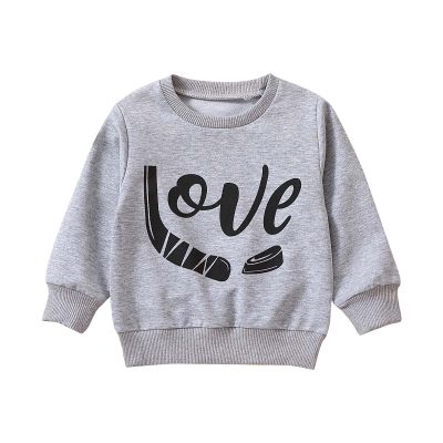 Toddler Boys Girls Long Sleeve Letter Printed T Shirt Pullover Tops 4t Fall Outfits Girls (Grey, 2-3 Years)