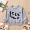 Toddler Boys Girls Long Sleeve Letter Printed T Shirt Pullover Tops 4t Fall Outfits Girls (Grey, 2-3 Years) view 3