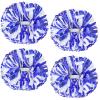 4Pcs Upgraded 12inch Metallic Cheerleading Pom Poms, HOLENGS Cheerleader Pompoms Cheer Poms for Kids Adults, Cheering Squad Pompoms for School Sports Games Dance Party (Blue and White) view 1