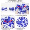 4Pcs Upgraded 12inch Metallic Cheerleading Pom Poms, HOLENGS Cheerleader Pompoms Cheer Poms for Kids Adults, Cheering Squad Pompoms for School Sports Games Dance Party (Blue and White) view 4