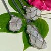 HXSCOO Silver/Gold Color Crystal Holder Cage Necklace Crystal Net Metal Necklace Stone Holder Necklace Chain Necklaces Jewelry Gift (Color : Silver-M-no Stone) view 3