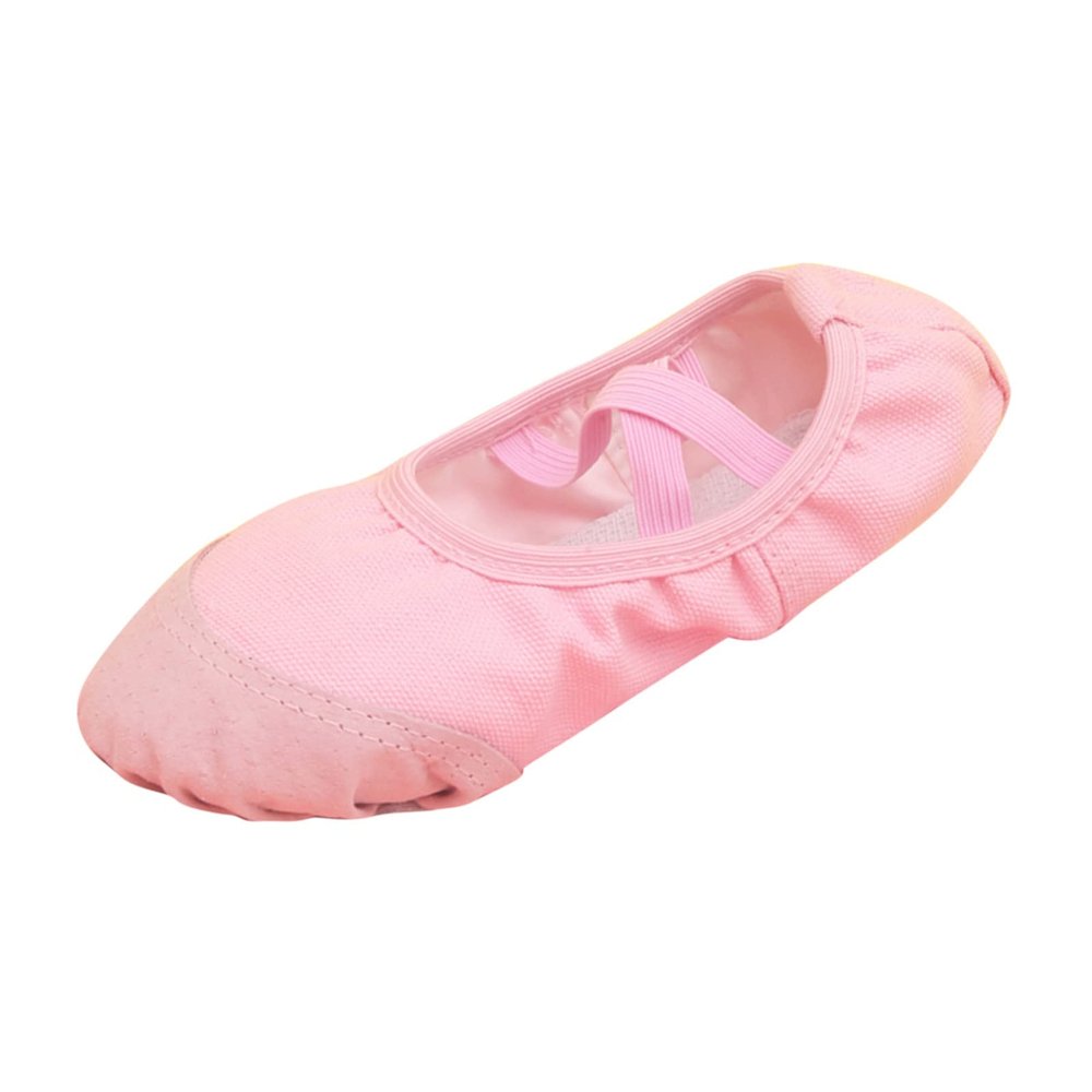Ballet Shoes for Girls,Soft Leather Ballet Slippers No-Tie Warm Dance Yoga Practice Shoes for (Pink-d, 9.5 Toddler)