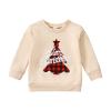 Toddler Boys Girls Christmas Long Sleeve Letter Plaid Xmas Tree Prints Pullover Kids Sweatshirt Tops Clothes Girl Tunics (A, 3-4 Years) view 1
