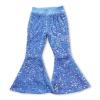 Yawoo Haan Sky Blue Sequins Flare Pants Party Birthday Pants Kids Girls Bell Bottom view 1