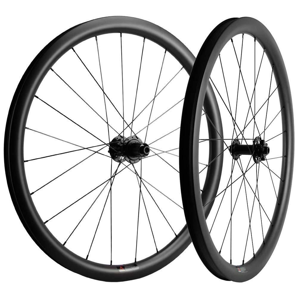 SUPERTEAM Gravel Carbon Wheelset 38TU-31 700C Tubeless Gravel Wheelset Rim Braking (SIX Bolt 9 * 100-10 * 135)