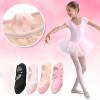 Ballet Shoes for Girls,Soft Leather Ballet Slippers No-Tie Warm Dance Yoga Practice Shoes for (White-d, 1 Big Kids) view 2