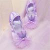 Ballet Shoes for Girls,Soft Leather Ballet Slippers No-Tie Warm Dance Yoga Practice Shoes (Purple-f, 10.5 Little Child) view 3