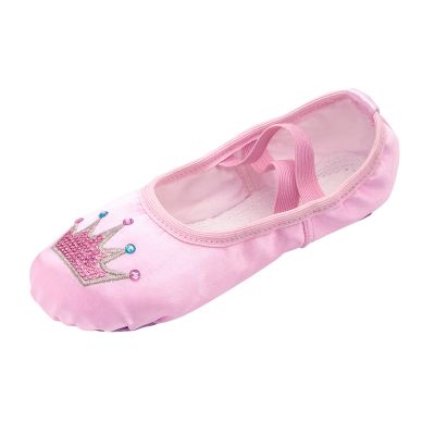 Ballet Shoes for Girls,Soft Leather Ballet Slippers No-Tie Warm Dance Yoga Practice Shoes (Pink-b, 12.5 Little Child)