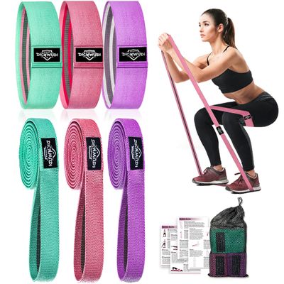 DICYWUDI Fabric Resistance Bands for Working Out, 3Pack or 6Pack Non-Slip Exercise Bands for Women and Men, Fabric Booty Bands for Home, Exercise Fitness, Pilates, Stretching