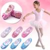 Ballet Shoes for Girls,Soft Leather Ballet Slippers No-Tie Warm Dance Yoga Practice Shoes for Toddler (B-c, 2 Big Kids) view 2
