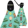 STICKIT Magnetic Golf Towel, Teal Tiki | Top-Tier Microfiber Golf Towel with Deep Waffle Pockets | Industrial Strength Magnet for Strong Hold to Golf Carts or Clubs view 1