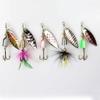 KTGCOZS Pack of 10 Fishing Spinnerbaits Spoon Lures Treble Hook Rooster Tail Assorted with Box view 2
