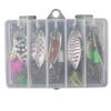 KTGCOZS Pack of 10 Fishing Spinnerbaits Spoon Lures Treble Hook Rooster Tail Assorted with Box view 4