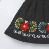 ABEWIP Toddler Girls Mexican Floral Embroidered Dress Short Off-Shoulder Floral Boho Peasant Dress Tunic Top Black 2-3 Years view 4