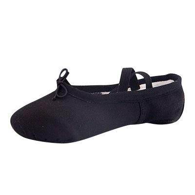 Ballet Shoes for Girls,Soft Leather Ballet Slippers No-Tie Warm Dance Yoga Practice Shoes for (Black-e, 10 Toddler)