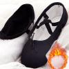 Ballet Shoes for Girls,Soft Leather Ballet Slippers No-Tie Warm Dance Yoga Practice Shoes for (Black-e, 10 Toddler) view 3