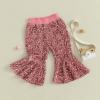Qiylii Kids Baby Girl Velvet Bell-Bottoms Pants Fall Ruffle Flare Pant Trousers Leggings Toddler Clothes (US, Age, 4 Years, 5 Years, Sequin Pink) view 2